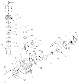 Pump Parts Diagram and Parts List for HM7500  Campbell Hausfeld Compressor